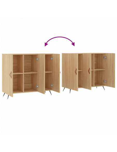 Credenza Rovere Sonoma 90x34x80 cm in Legno Multistrato