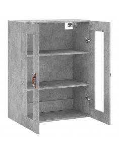 Mobile a Parete Grigio Cemento 69,5x34x90 cm 2