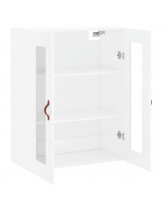 Mobile a Parete Bianco Lucido 69,5x34x90 cm 2