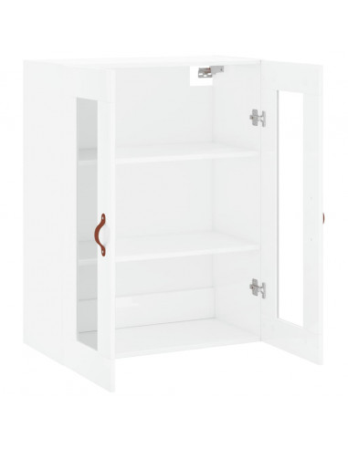 Mobile a Parete Bianco Lucido 69,5x34x90 cm