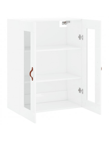 Mobile a Parete Bianco Lucido 69,5x34x90 cm