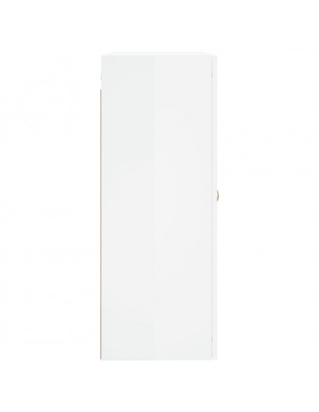 Mobile a Parete Bianco Lucido 69,5x34x90 cm