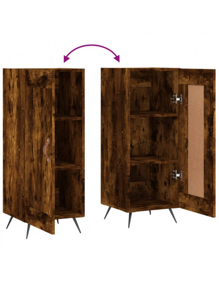 Credenza Rovere Fumo 34,5x34x90 cm in Legno Multistrato