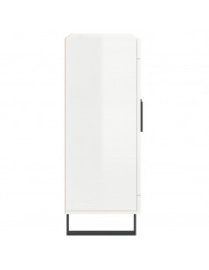 Credenza 69,5x34x90 cm in Legno Multistrato Bianco Lucido 2