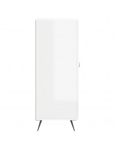 Credenza Bianco Lucido 34,5x34x90 cm in Legno Multistrato 2