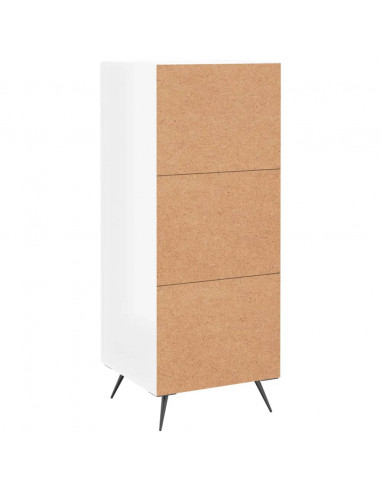 Credenza Bianco Lucido 34,5x34x90 cm in Legno Multistrato