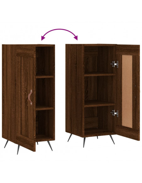 Credenza Rovere Marrone 34,5x34x90 cm in Legno Multistrato