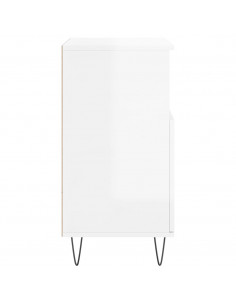 Credenze 2 pz Bianco Lucido in Legno Multistrato 2