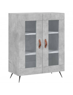 Credenza Grigio Cemento 69,5x34x180 cm in Legno Multistrato 2