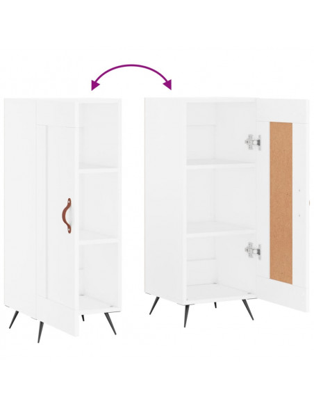 Credenza Bianca 34,5x34x90 cm in Legno Multistrato