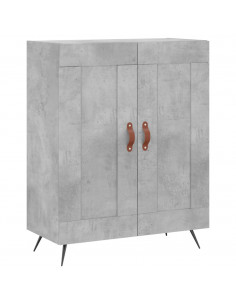 Credenza Grigio Cemento 69,5x34x180 cm in Legno Multistrato 2