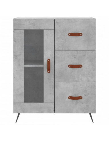 Credenza Grigio Cemento 69,5x34x180 cm in Legno Multistrato