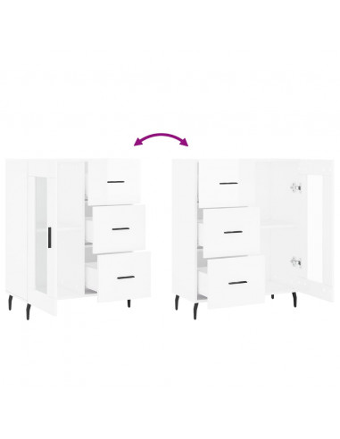 Credenza 69,5x34x90 cm in Legno Multistrato Bianco Lucido