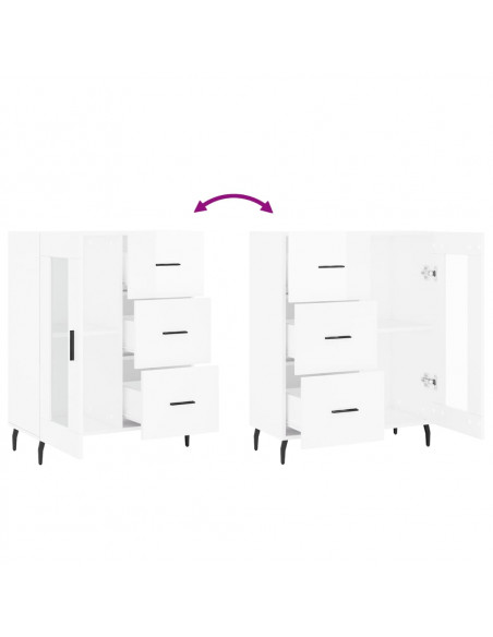 Credenza 69,5x34x90 cm in Legno Multistrato Bianco Lucido