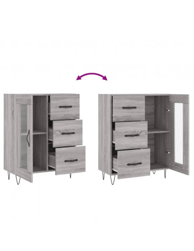 Credenza Grigio Sonoma 69,5x34x90 cm in Legno Multistrato