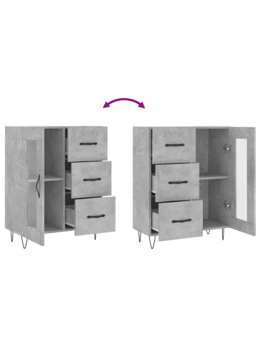 Credenza Grigio Cemento 69,5x34x90 cm in Legno Multistrato