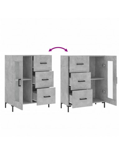 Credenza Grigio Cemento 69,5x34x90 cm in Legno Multistrato