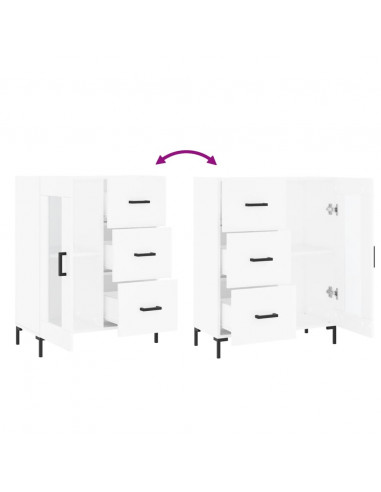 Credenza Bianca 69,5x34x90 cm in Legno Multistrato