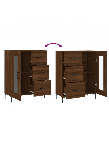 Credenza Rovere Marrone 69,5x34x90 cm in Legno Multistrato