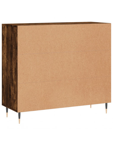 Credenza Rovere Fumo 90x34x80 cm in Legno Multistrato