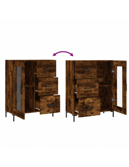 Credenza Rovere Fumo 69,5x34x90 cm in Legno Multistrato