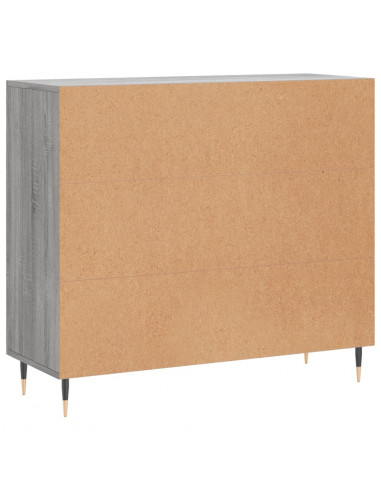 Credenza Grigio Sonoma 90x34x80 cm in Legno Multistrato