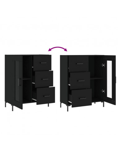 Credenza Nera 69,5x34x90 cm in Legno Multistrato