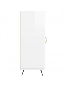 Credenza Bianco Lucido 34,5x34x90 cm in Legno Multistrato 2
