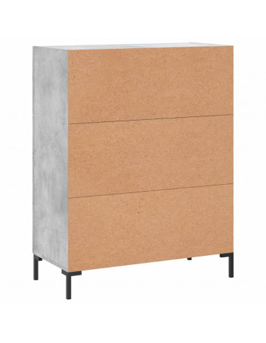 Credenza Grigio Cemento 69,5x34x90 cm in Legno Multistrato