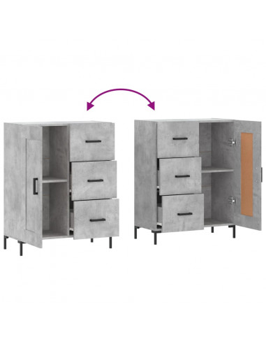 Credenza Grigio Cemento 69,5x34x90 cm in Legno Multistrato