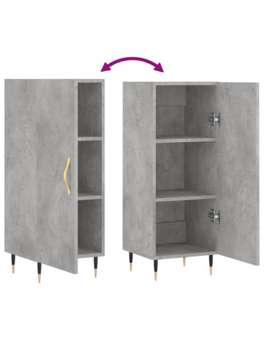 Credenza Grigio Cemento 34,5x34x90 cm in Legno Multistrato
