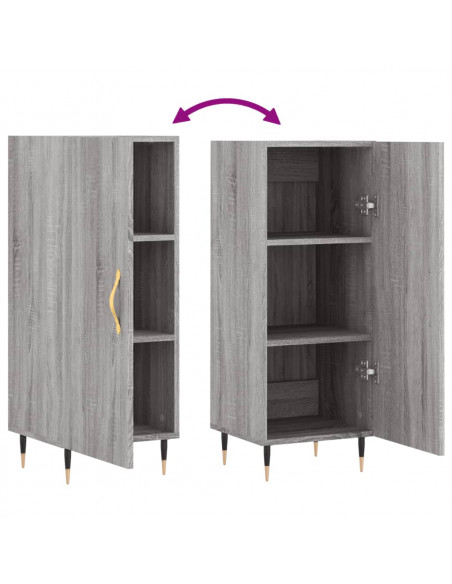 Credenza Grigio Sonoma 34,5x34x90 cm in Legno Multistrato