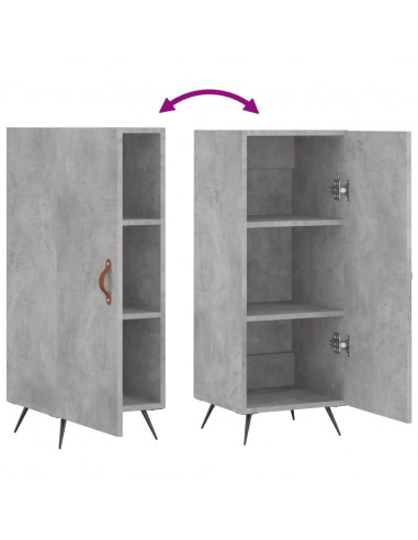 Credenza Grigio Cemento 34,5x34x90 cm in Legno Multistrato