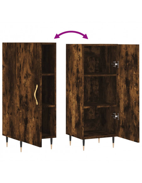 Credenza Rovere Fumo 34,5x34x90 cm in Legno Multistrato