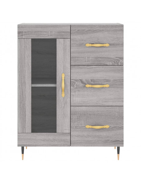 Credenza Grigio Sonoma 69,5x34x180 cm in Legno Multistrato
