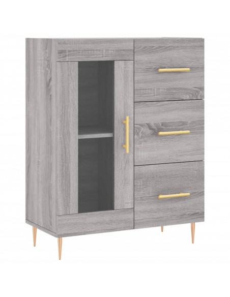 Credenza Grigio Sonoma 69,5x34x180 cm in Legno Multistrato