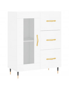 Credenza Bianca 69,5x34x180 cm in Legno Multistrato 2