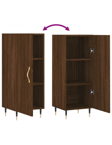 Credenza Rovere Marrone 34,5x34x90 cm in Legno Multistrato