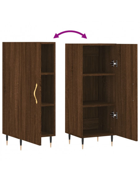 Credenza Rovere Marrone 34,5x34x90 cm in Legno Multistrato