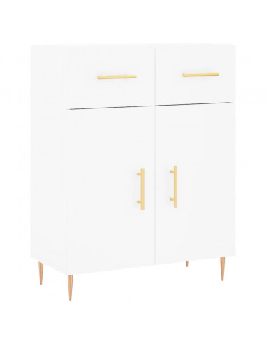 Credenza Bianca 69,5x34x180 cm in Legno Multistrato
