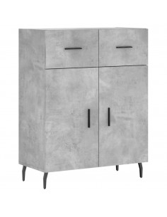 Credenza Grigio Cemento 69,5x34x180 cm in Legno Multistrato 2