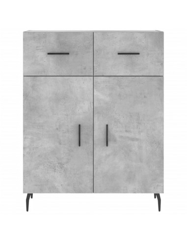 Credenza Grigio Cemento 69,5x34x180 cm in Legno Multistrato