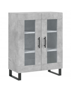 Credenza Grigio Cemento 69,5x34x180 cm in Legno Multistrato 2