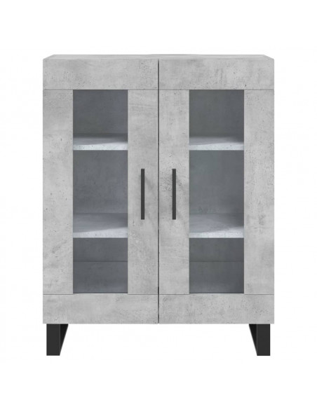 Credenza Grigio Cemento 69,5x34x180 cm in Legno Multistrato