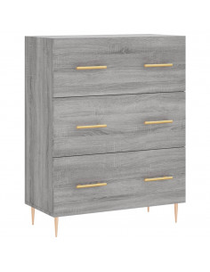 Credenza Grigio Sonoma 69,5x34x180 cm in Legno Multistrato 2