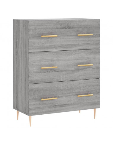 Credenza Grigio Sonoma 69,5x34x180 cm in Legno Multistrato