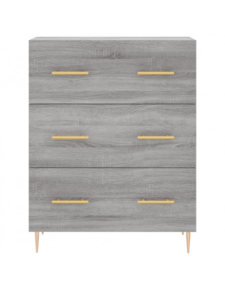 Credenza Grigio Sonoma 69,5x34x180 cm in Legno Multistrato