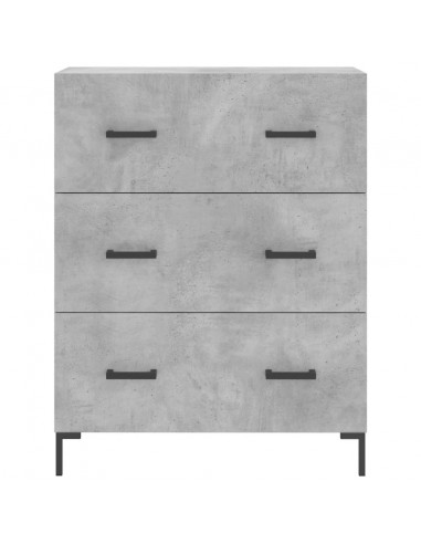 Credenza Grigio Cemento 69,5x34x180 cm in Legno Multistrato