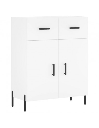 Credenza Bianca 69,5x34x180 cm in Legno Multistrato