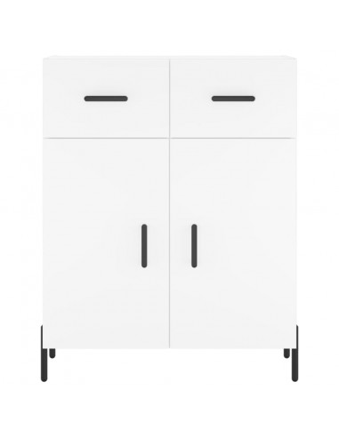Credenza Bianca 69,5x34x180 cm in Legno Multistrato
